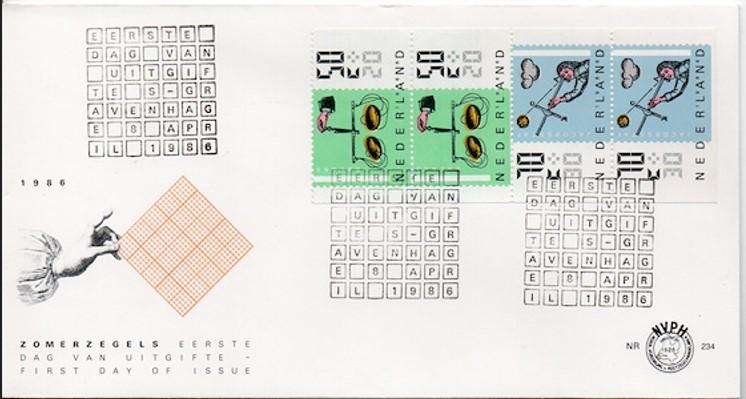 Hollanda 1986 Enstrümanlar FDC