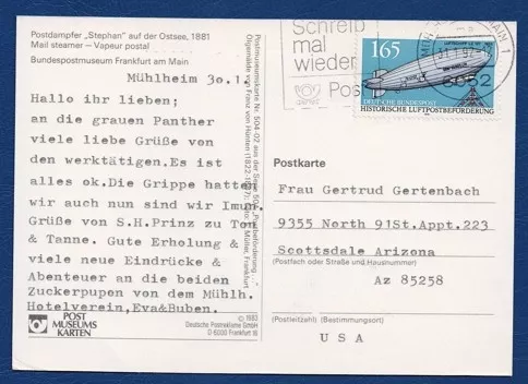 Zeplin Pullu Kartpostal – Bundespostmuseum Frankfurt ve Tarihî Luftpost