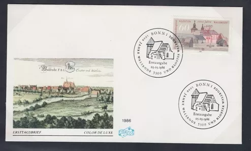Almanya 1986 Walsrode ve Walsrode Manastırı’nın 1000 Yılı FDC