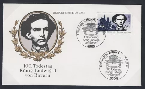 Almnaya 1986 Kral II. Ludwig’in 100. ölüm yıldönümü FDC