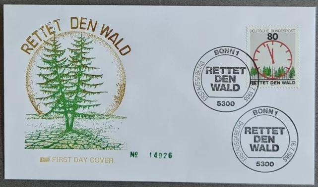 Almanya 1985 Çevre koruma kampanyası ’’Ormanı kurtarın ’’ FDC, Bonn