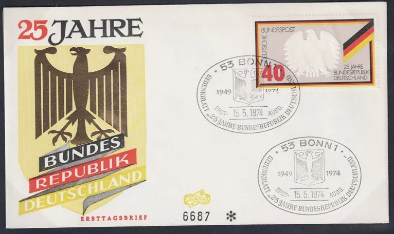 Almanya 1974 Almanya Federal Cumhuriyeti’nin 25. Yılı FDC