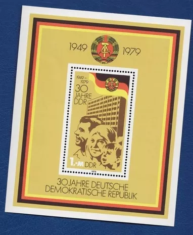 ALMANYA DDR 1979 30. Yıl Anma Pulu Bloğu