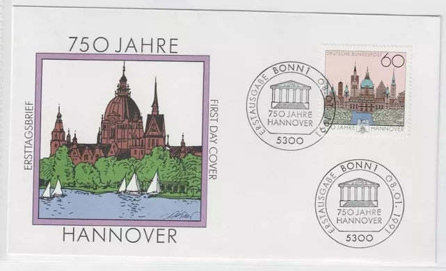 Almanya 1991 Hannover’in 750. Yılı FDC