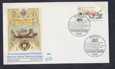 Almanya 1986 Alman Katolik Öğrenci Birlikleri Kartel Birliği Kartel Toplantısı FDC