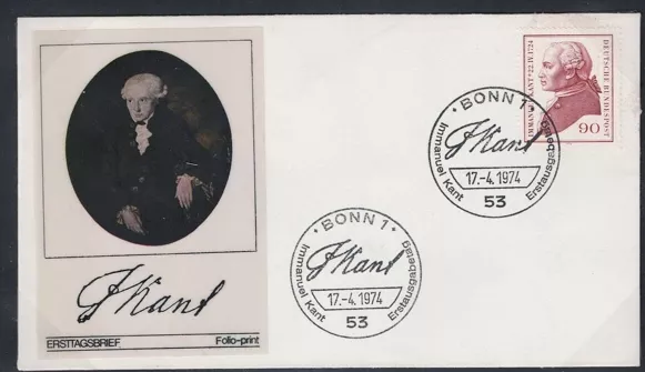 Almanya 1974 Kant FDC, Folyo Baskı