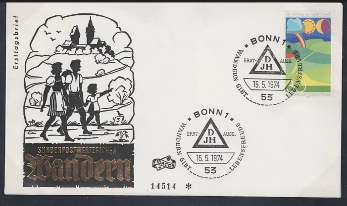Almanya 1974 Yürüyüş FDC