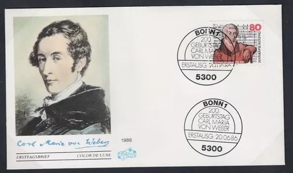 Almanya 1986 Carl Maria von Weber’in 200. doğum günü FDC