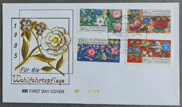 Almanya 1985 Çiçekler ve Bitkiler Temalı FDC, Bonn 