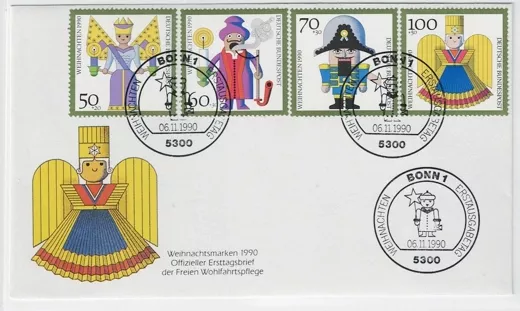 Almanya 1990 Noel pulları Sosyal yardım, Herzogenaurach FDC