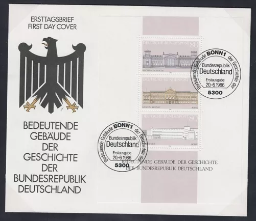 Almanya 1986 Önemli Binalar, Anma Bloğu FDC