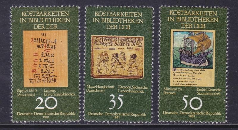 ALMANYA DDR 1981 ALMAN KÜTÜPHANELERİNDEKİ HAZİNELER MNH SERİ