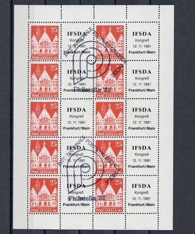 1981 Frankfurt IFSDA Kongresi Anma Pul Bloğu – Deutsche Post Koleksiyonluk