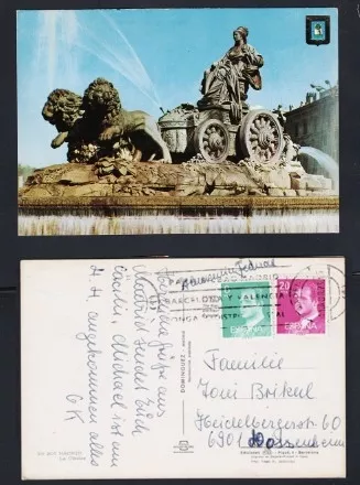 Madrid Cibeles Çeşmesi Kartpostalı: İspanya’nın İkonik Anıtından Nostaljik Bir Hatır