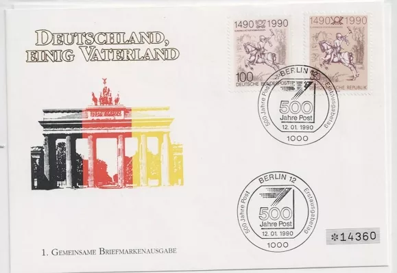 Almanya 1990 Posta’nın 500. Yılı FDC