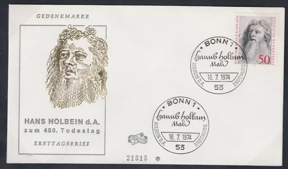 Almanya 1974 Hans Holbein’ın ölümünün 450. yıldönümü FDC