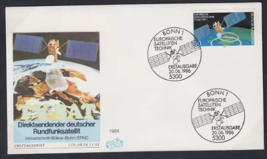 Almanya 1986 Avrupa Uydu Teknolojisi FDC