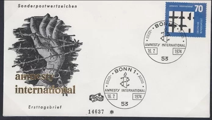 Almanya 1974 “Uluslararası Af Örgütü” örgütü FDC