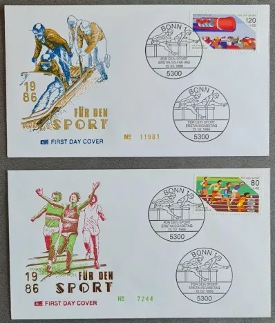 Almanya 1986 Spor Yardımı 2’li FDC, Bonn
