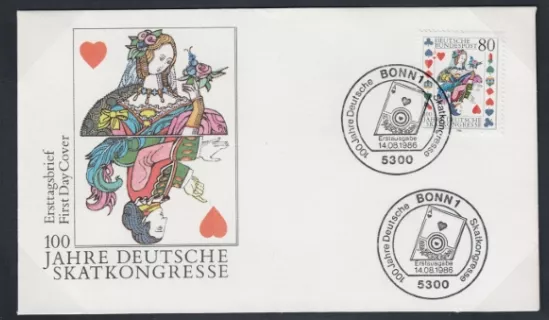 Almanya 1986 Oyun kartları FDC
