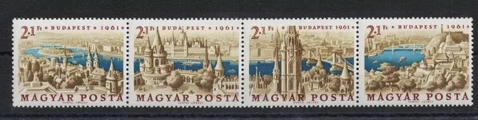 Macaristan 1961 Budapeşte manzaraları mnh bitişik seri