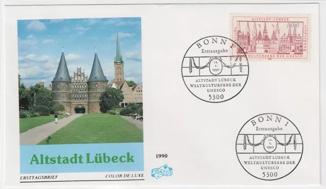 Almanya 1990 Lübeck Eski Şehir FDC