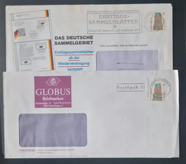 Alman Filateli Zarfları – Sieger & Globus Sindelfingen