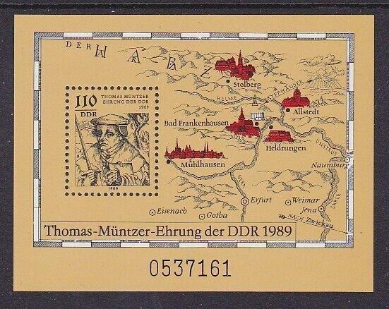 ALMANYA DDR 1989 Thomas Müntzer Blok