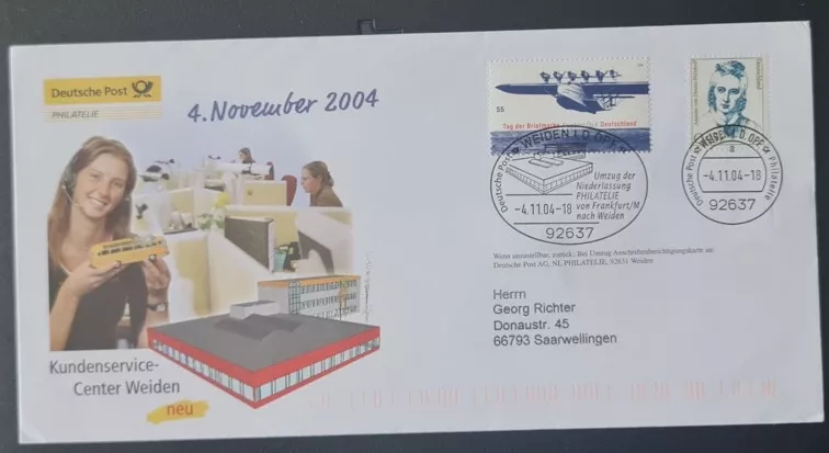 Almanya Philatelie Taşınma Zarfı – Frankfurt’tan Weiden’e