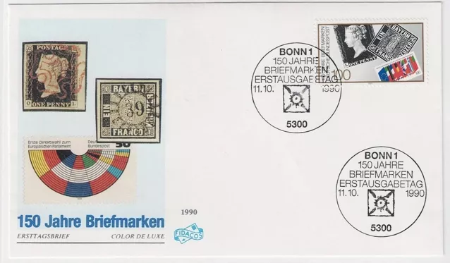 Almanya 1990 150 yıllık pullar FDC