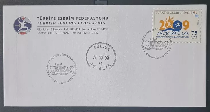 Türkiye 2009 Eskrim Şampiyonası Zarfı – Antalya Damgalı