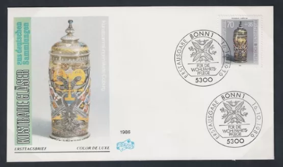 Almanya 1986 Antikalar, Değerli Bardaklar FDC 3/4