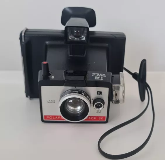 Vintage Polaroid Colorpack 80 Land F Siyah Plotoğraf Makinesi,