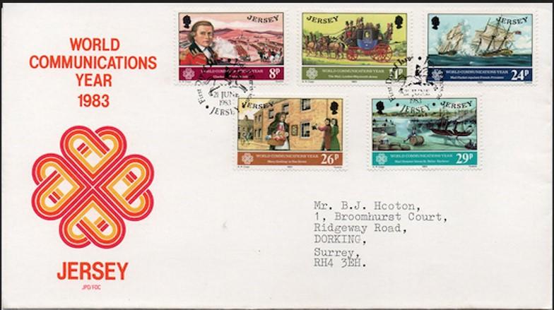 Jersey 1983 Dünya İletişim Yılı FDC
