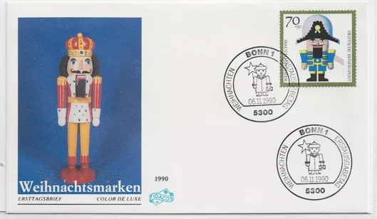 Almanya 1990 Noel pulları Sosyal yardım, Herzogenaurach FDC