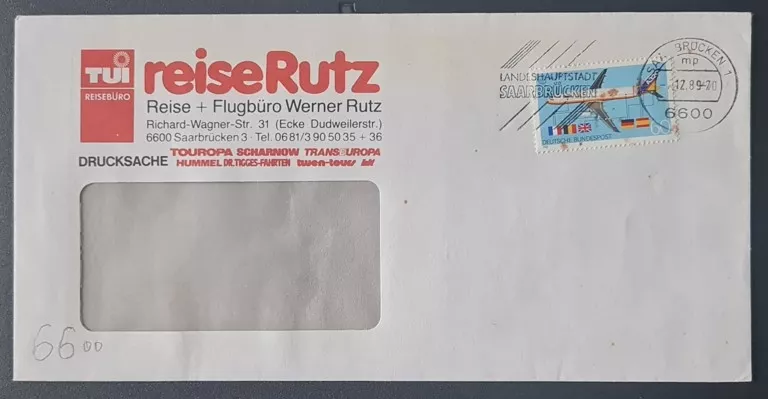 Saarbrücken 1970 Turizm Reklam Zarfı – Deutsche Bundespost
