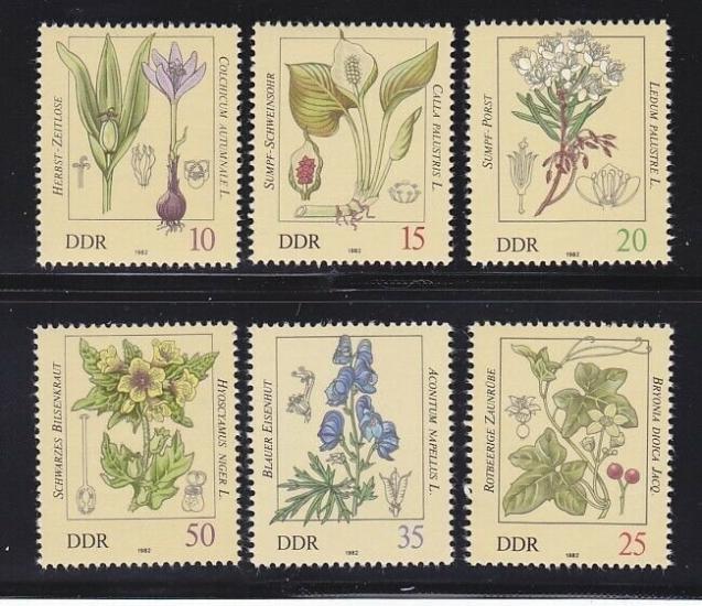ALMANYA DDR 1982 FLORA ÇİÇEKLER SERİ MNH