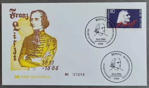Almanya 1986 Franz Lizth, Bonn FDC
