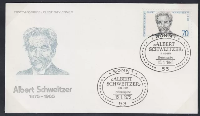 Almanya 1975 Dr. Albert Schweitzer’in 100. doğum günü FDC
