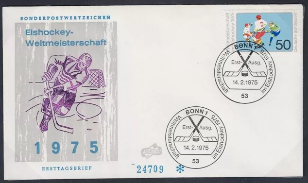 Almanya 1975 Münih ve Düsseldorf Buz Hokeyi Dünya Şampiyonası FDC