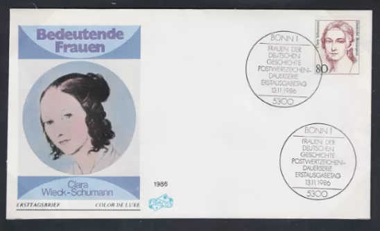 Almanya 1986 Clara Schumann FDC