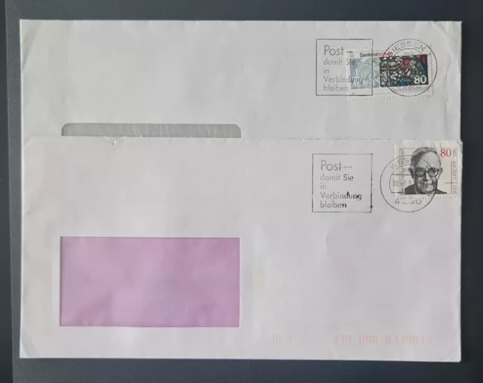 Hessen Damgalı Alman Zarfları – 80 Pfennig Pullar