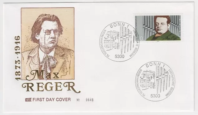 Almanya 1991 Max Reger FDC
