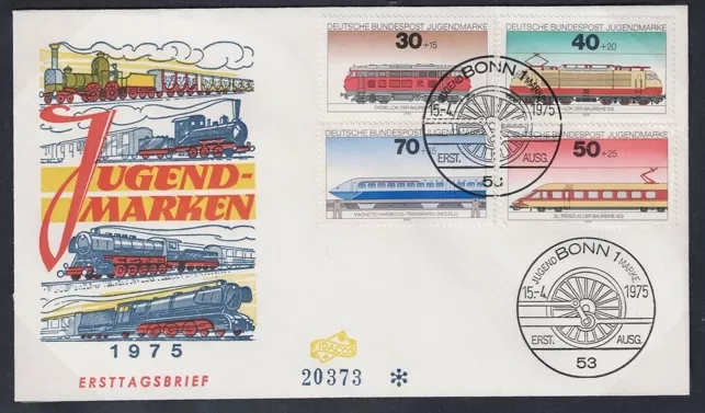 Almanya 1975 Gençlik: Lokomotifler FDC