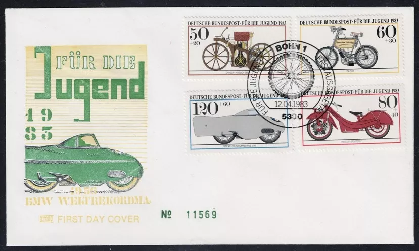 Almanya 1983 Tarihi motosikletler FDC, Bonn