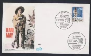 Almanya 1987 Karl May’in (1842-1912) ölümünün 75. yıldönümü FDC