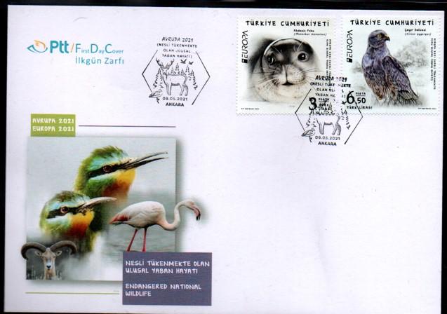 2021 AVRUPA, NESLİ TÜKENMEKTE OLAN ULUSAL YABAN HAYATI FDC