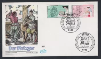 Almanya 1987 Gençlik: El Sanatları Ticareti FDC