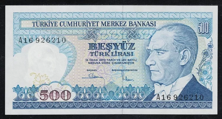 500 LİRA, 7. EMİSYON, 1. TERTİP ÇİL - A16 926210