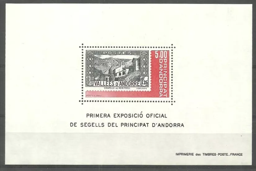 Fransız Andorra 1982 Meritxell Şapeli, Uluslararası Pul Sergisi MNH